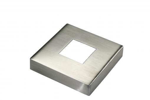 Cache-Platine carré 122x122 mm, Trop L60x60 mm Inox 